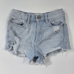 DL1961 Girls 8 Light Blue Denim Jean Shorts High Rise Lucy
